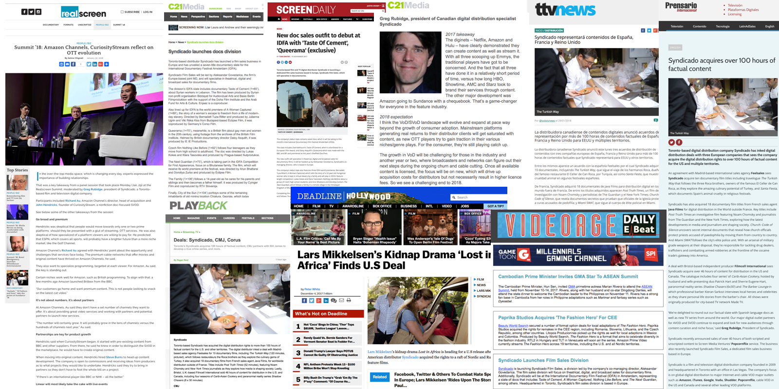 Coverage across industry media